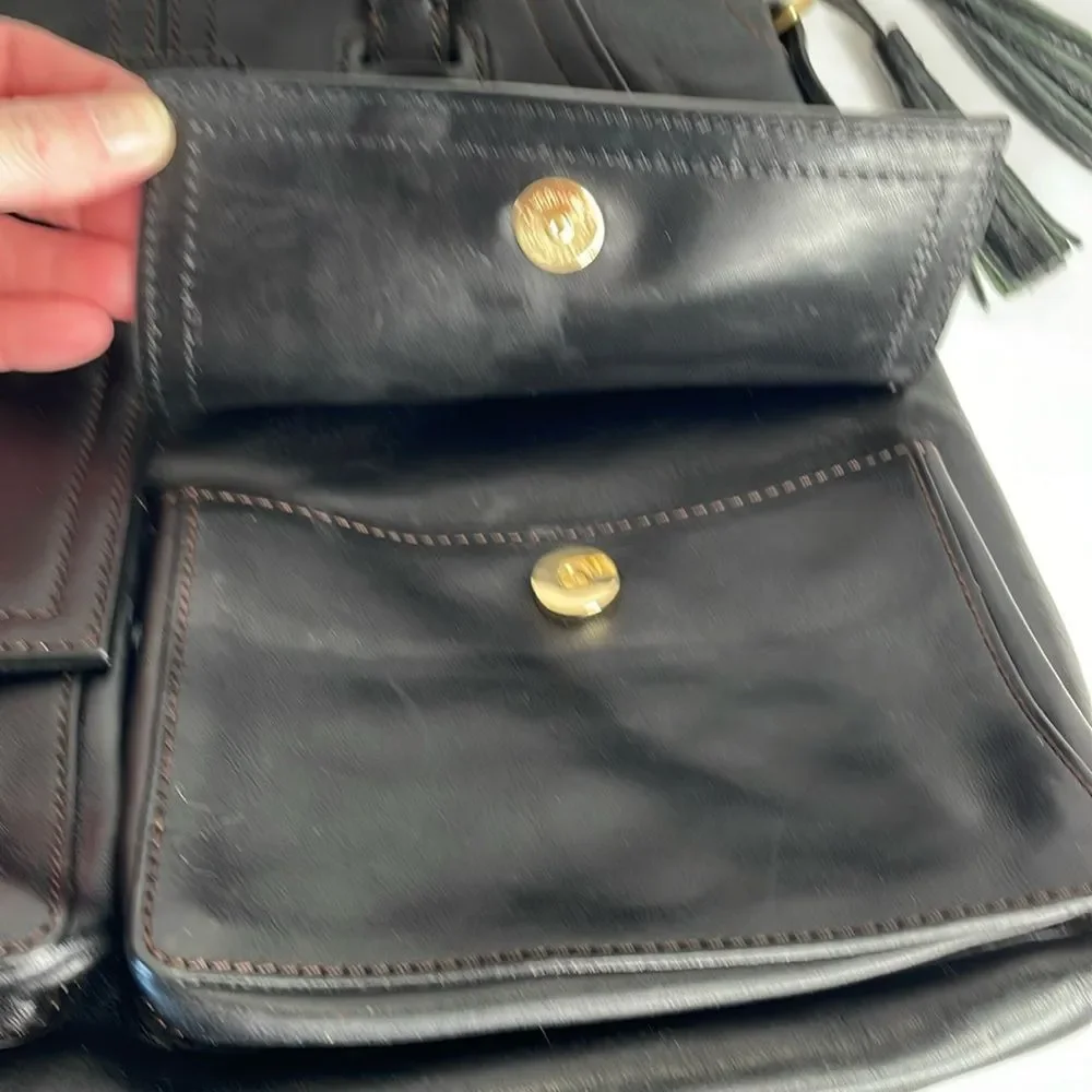 Dooney & Bourke Florentine Clayton Black Leather Satchel